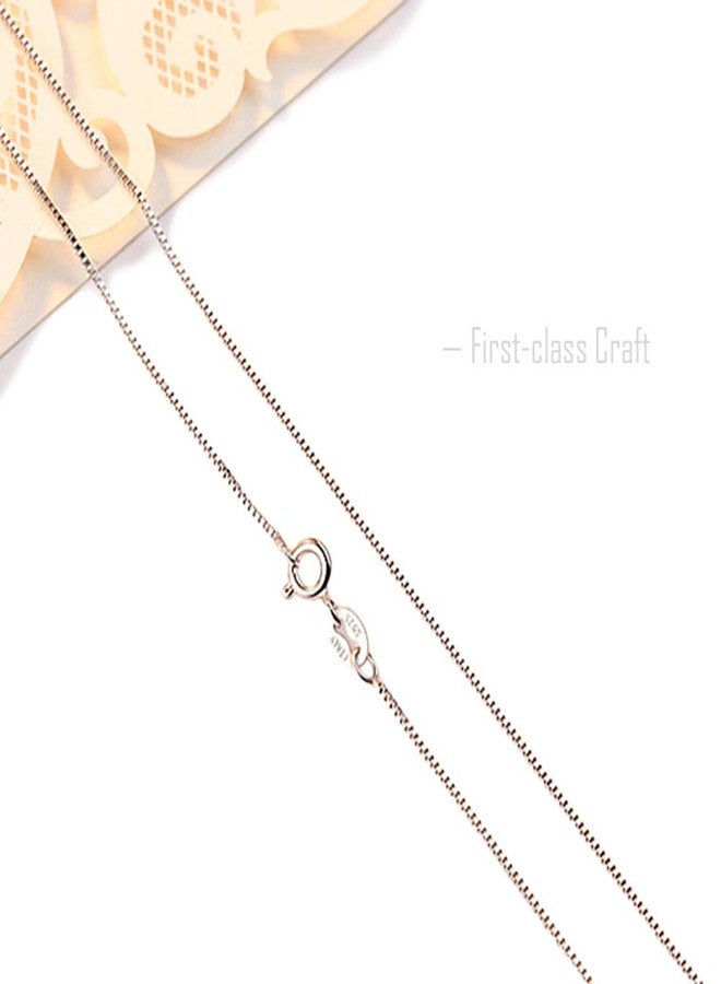 BQfife 925 Sterling Silver Designer Chain 0.8MM Delicate Italian Box Chain - Super Thin & Strong Lovely Necklaces (20) - Image 2